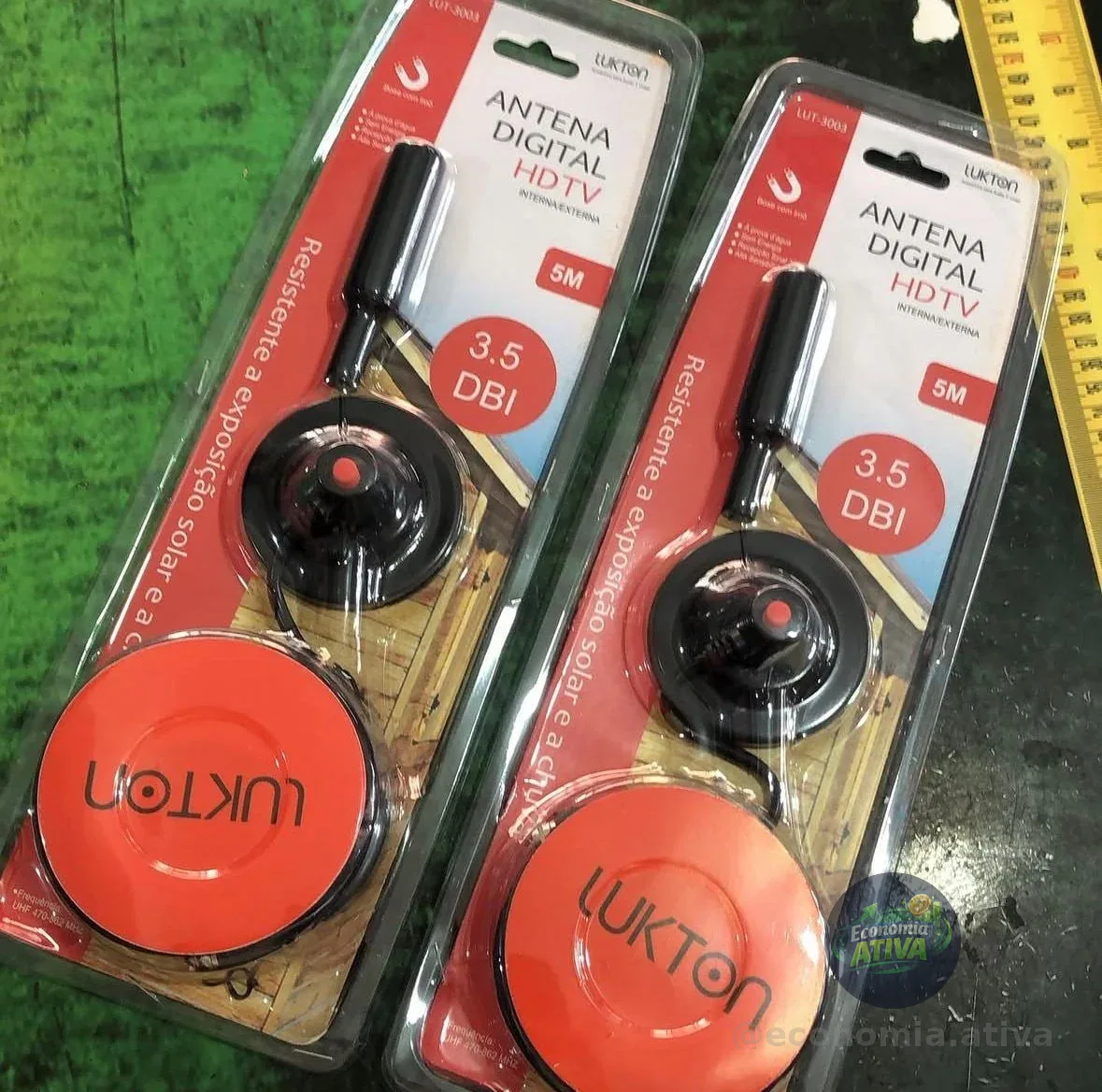 Antena Tv Digital Interna Externa Uhf Vhf Em Alumínio Com Base Magnética Cabo 5m Alta Definição Para Tv E Conversor Sinal Estável Instalação Fácil Sem Mensalidade Davely Preto