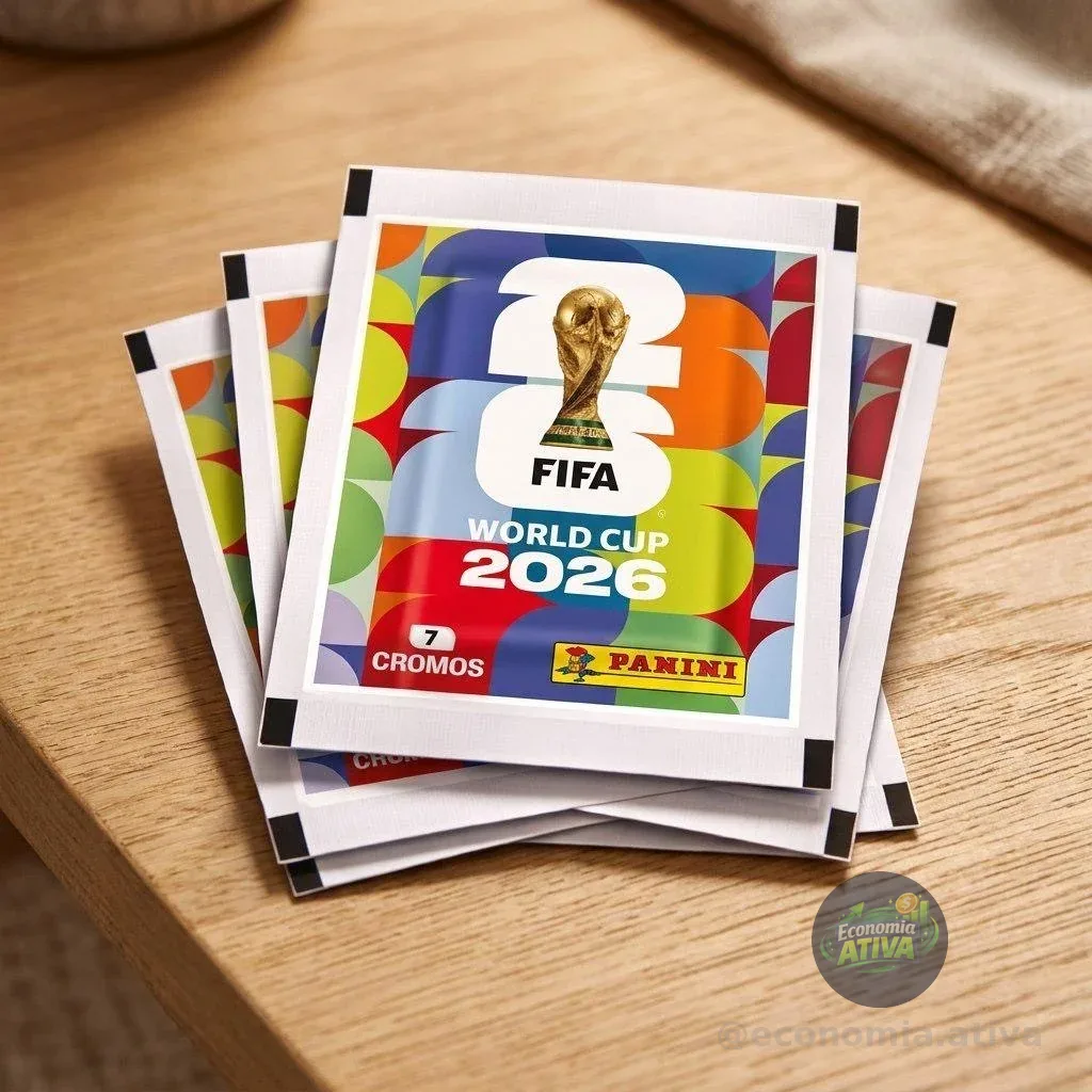Figurinhas Panini da Copa do Mundo 2026 - 100 Envelopes com 7 Figurinhas Display