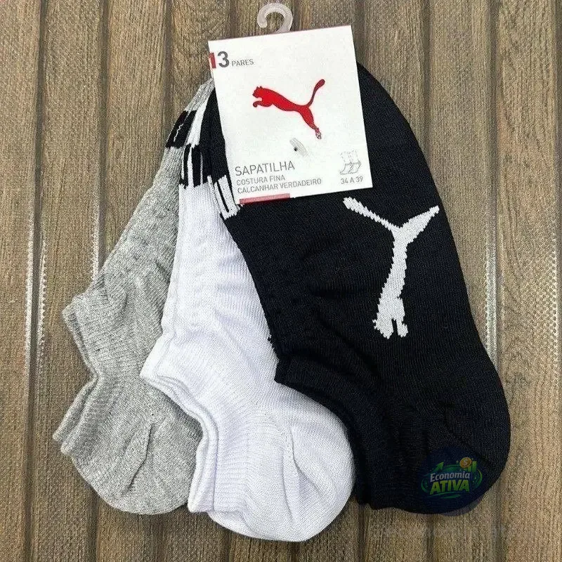 Kit 9 Pares Meias Puma Soquete Cano Curto Sapatilha Original