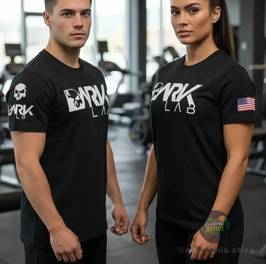 Camiseta Dry-fit  Preta Caveira Unisex Dark Lab