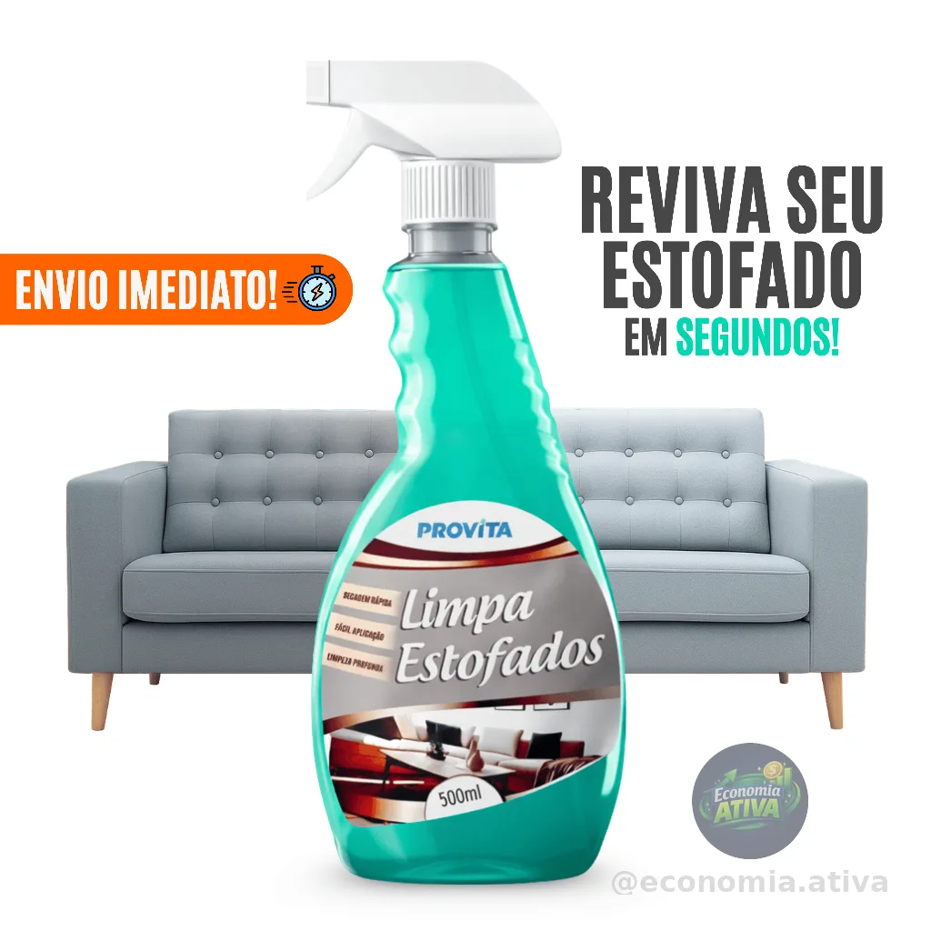 Limpa Estofados À Seco Spray Espuma Premium Perfumado Sofá, Banco e Poltrona Limpeza Profunda 500ml