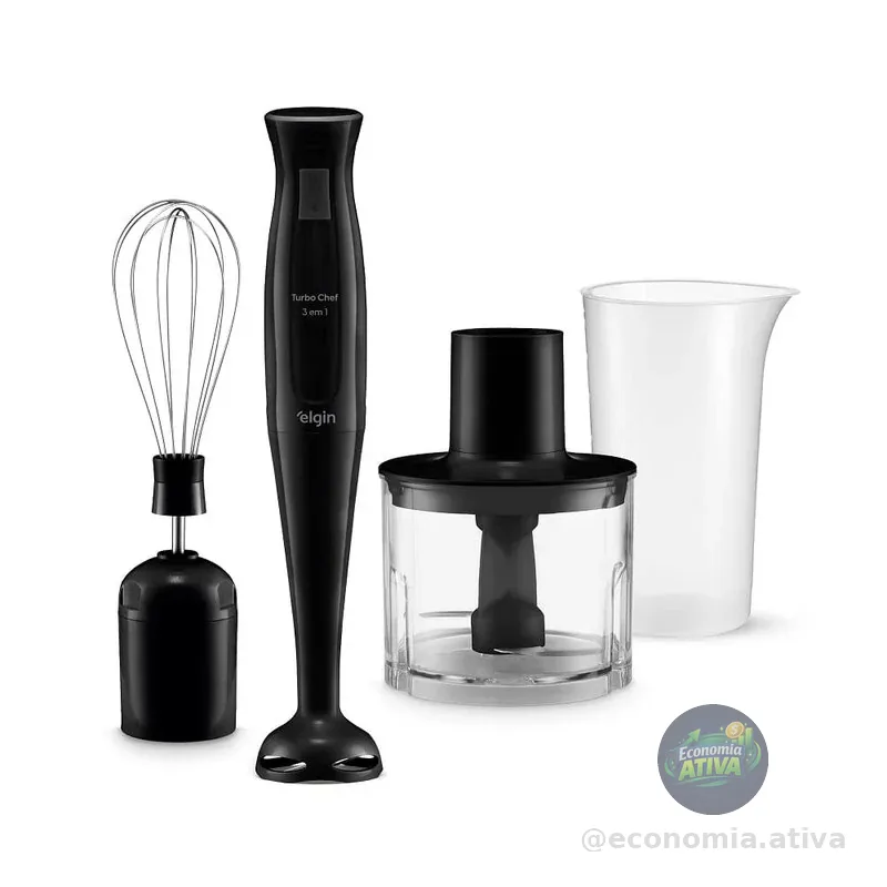 Mixer Vertical Turbo Chef Elgin 3 em 1 200W Preto 110v