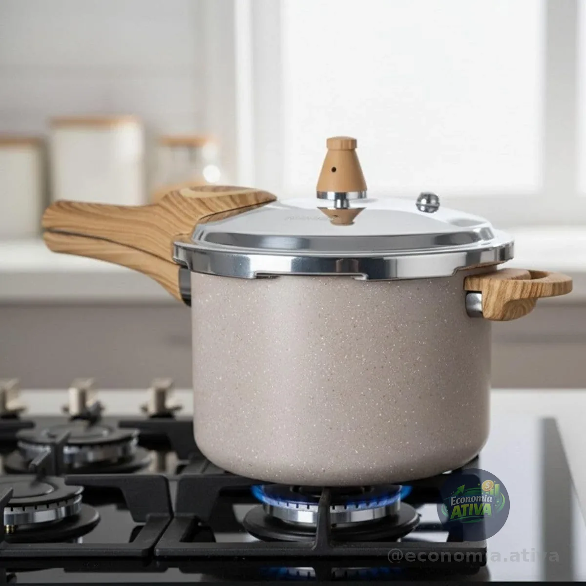 Panela De Pressão Ceramic Life Pressure 4,2l Areia Brinox Bege