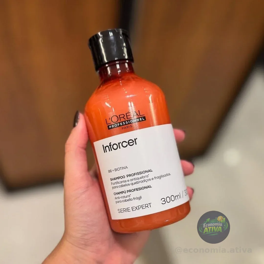 L'Oréal Professionnel Inforcer Shampoo Fortificante Antiqueda por Quebra, Crescimento Saudável Para Cabelos Frágeis e Quebradiços Com Biotina e Vitamina B6, 300ml