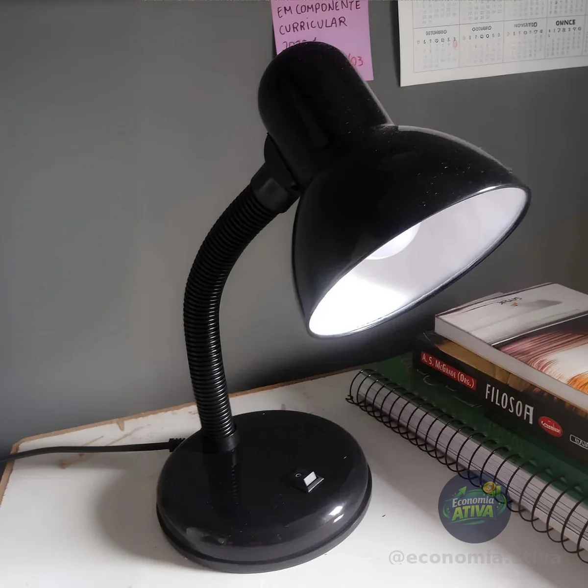 LUMINATTI BY DANURI Viking Luminária de Mesa, Preto, Até 30 W