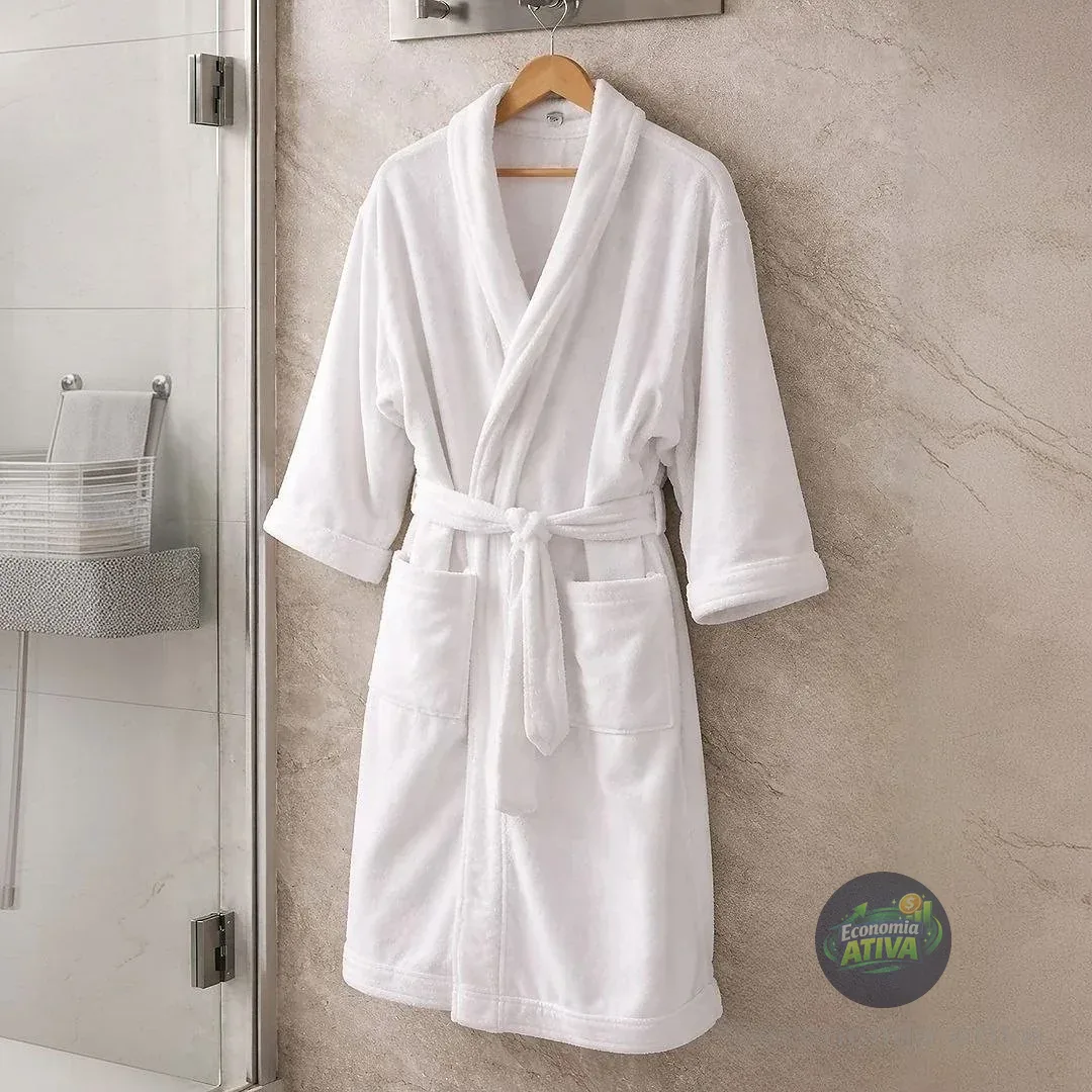 Roupão De Microfibra Feminino Masculino Adulto Inverno Bolso