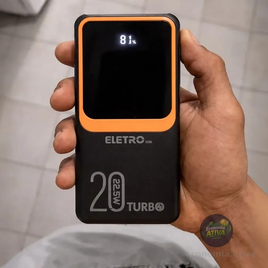 Power Bank 20.000mah Carregador Portátil Carga Rápida Premium Com Display Compatível Com Todos Os Celulares E Dispositivos Marca Kateluo Sortido