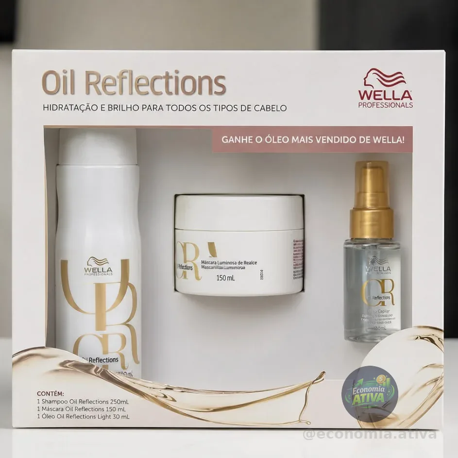 Kit Wella Professionals Oil Reflections Power Trio - Shampoo 250ml - Óleo 30ml - Máscara 150ml