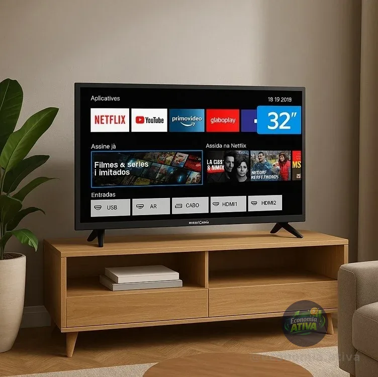 Smart Tv 32 Pol Hd Britânia B32kra Roku Tv Wi-fi Dolby Audio