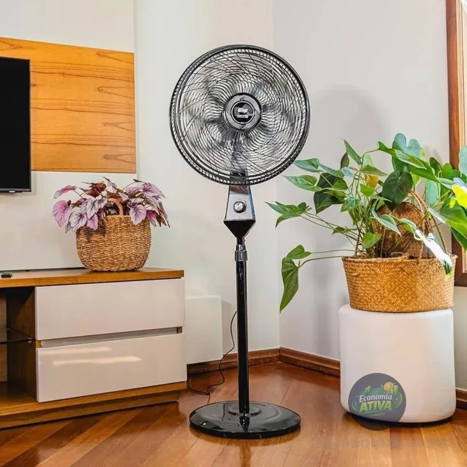 Ventilador De Coluna Silencioso Wap Flow Turbo 180w 8 Pás Com Ajuste De Altura E 3 Velocidades 50 Cm 60 Hz Preto 127v Cinza Plástico