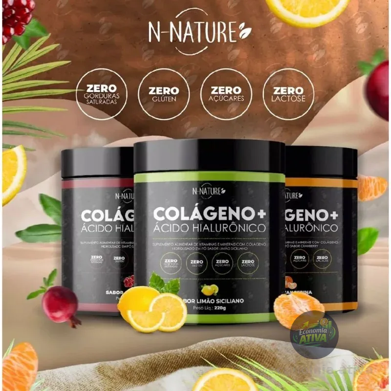 Kit 3 Pote Colageno + Ácido Hialuronico 216g Mega Oferta + Frete Gratis