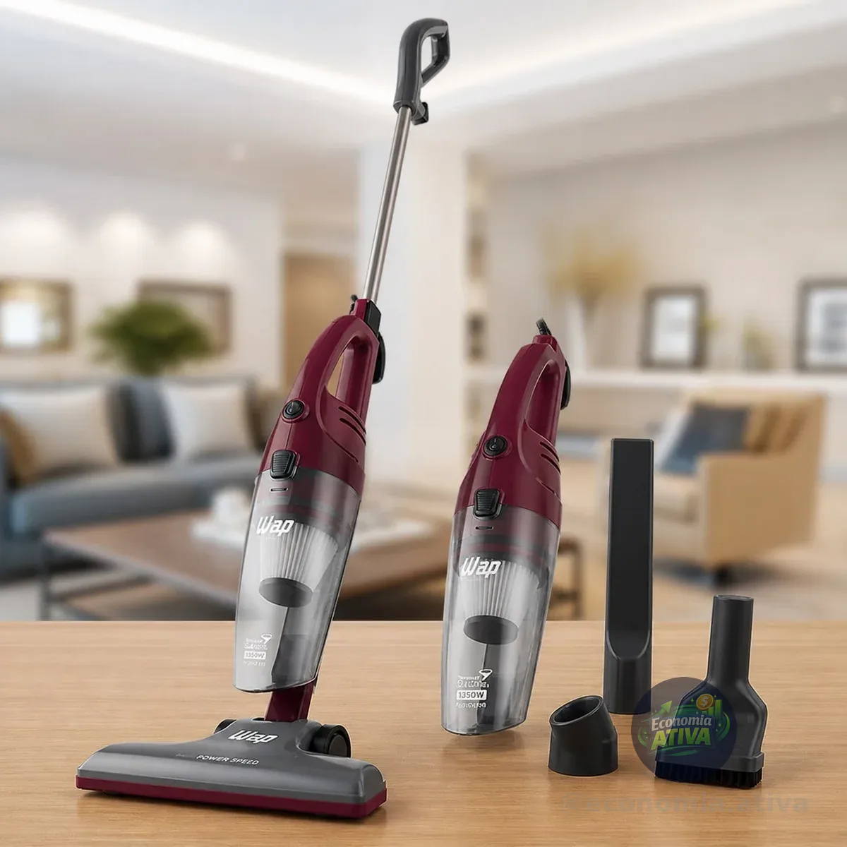 Aspirador De Pó Vertical E Portátil Wap High Speed Plus 1350w 3 Em 1 Cinza/vermelho 127v