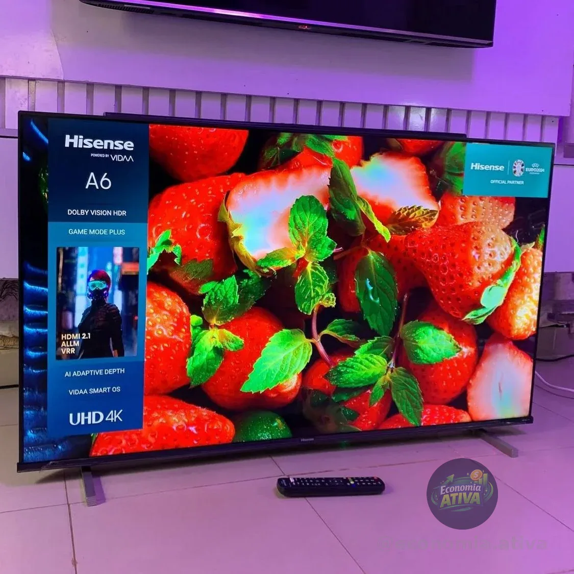 Hisense Smart TV UHD 4K QLED 50" Polegadas 50Q6QV com HDR10+, Dolby Atmos, Sports Mode, Game Mode Plus e Compatível com Alexa