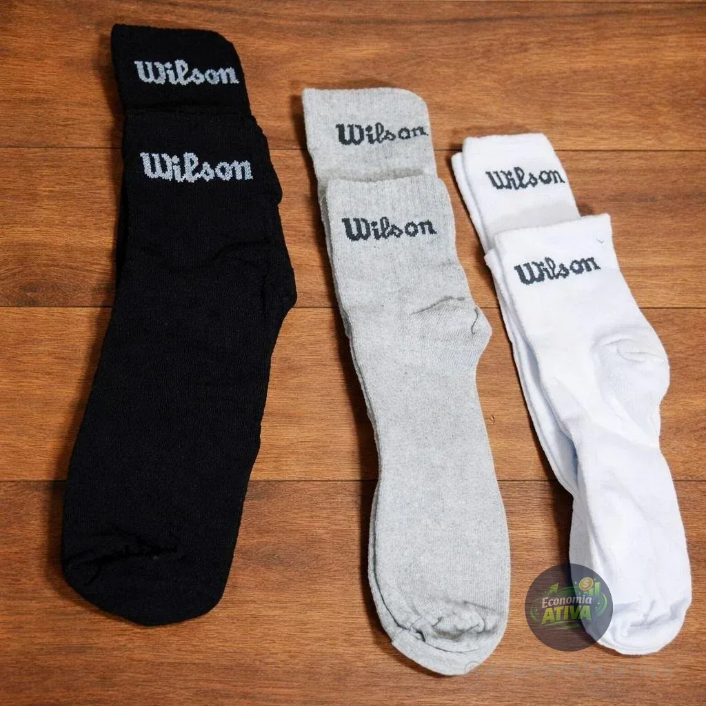 Kit 9 Pares Meias Wilson Cano Médio Masculino Adulto