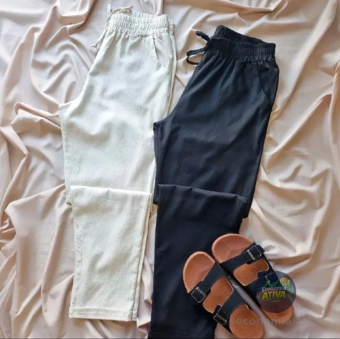 Calça Linho Masculino Social Casual C/bolsos Tecido Premium