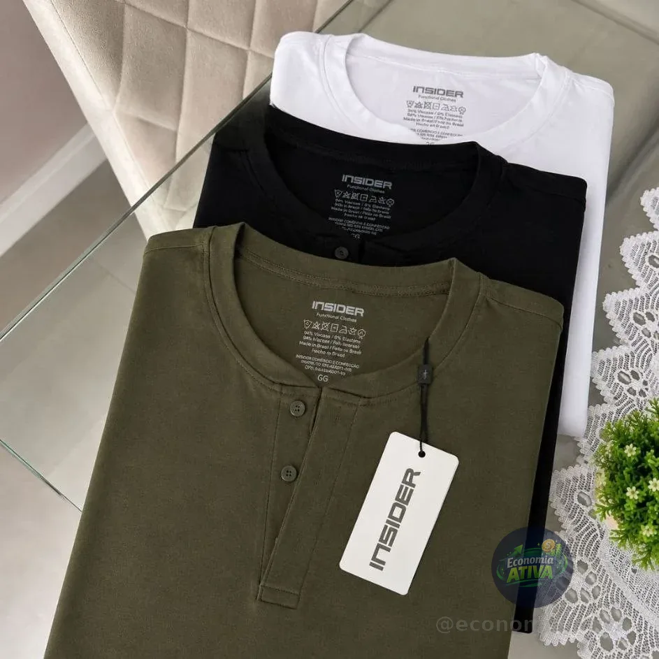 Camiseta Henley Core Masculino