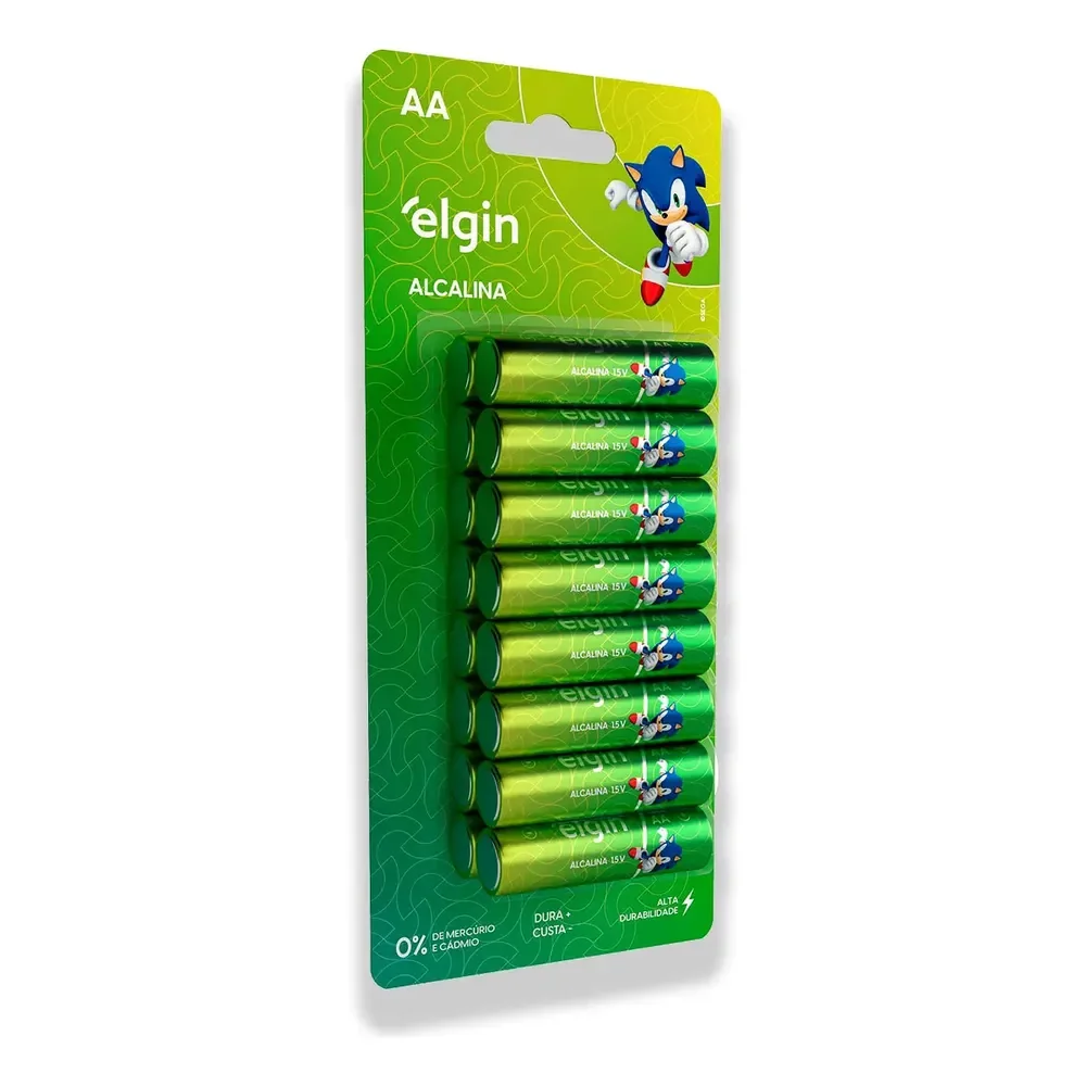 Pilha Alcalina Aa Elgin Bateria 2a Pequena 16 Unidades