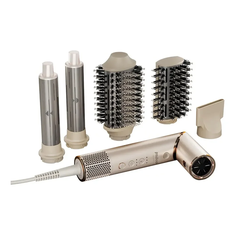 Secador De Cabelos Philco psc3500 4 Em 1 dobrável motor bldc Prateado Bege 220v