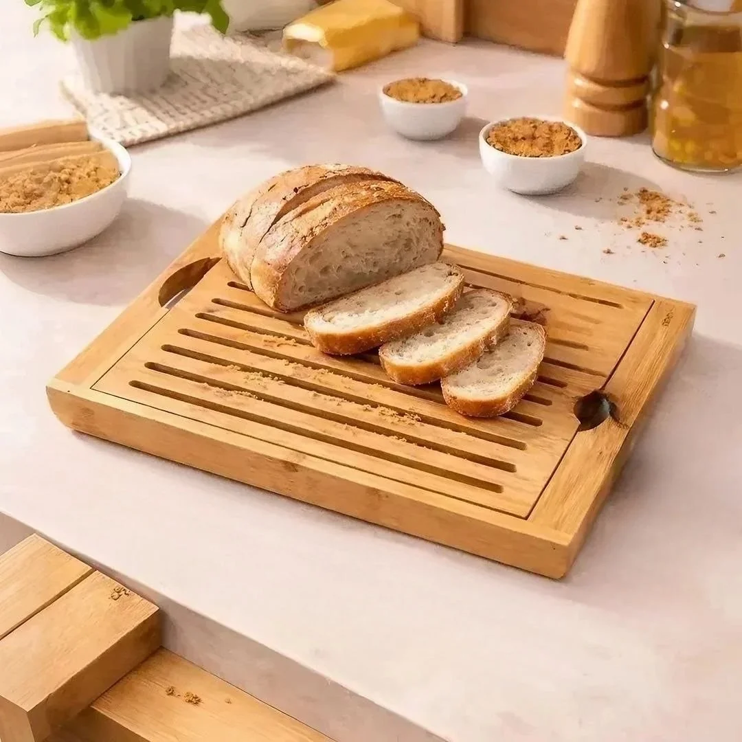 Tábua Migalheira Para Pães E Bolos Café Da Manhã Mesa Posta Tabua De Corte Para Pães E Bolos Bambu Organiza E Decora Bandeja Para Cortar Pão Bolo Pratica E Moderna Madeira