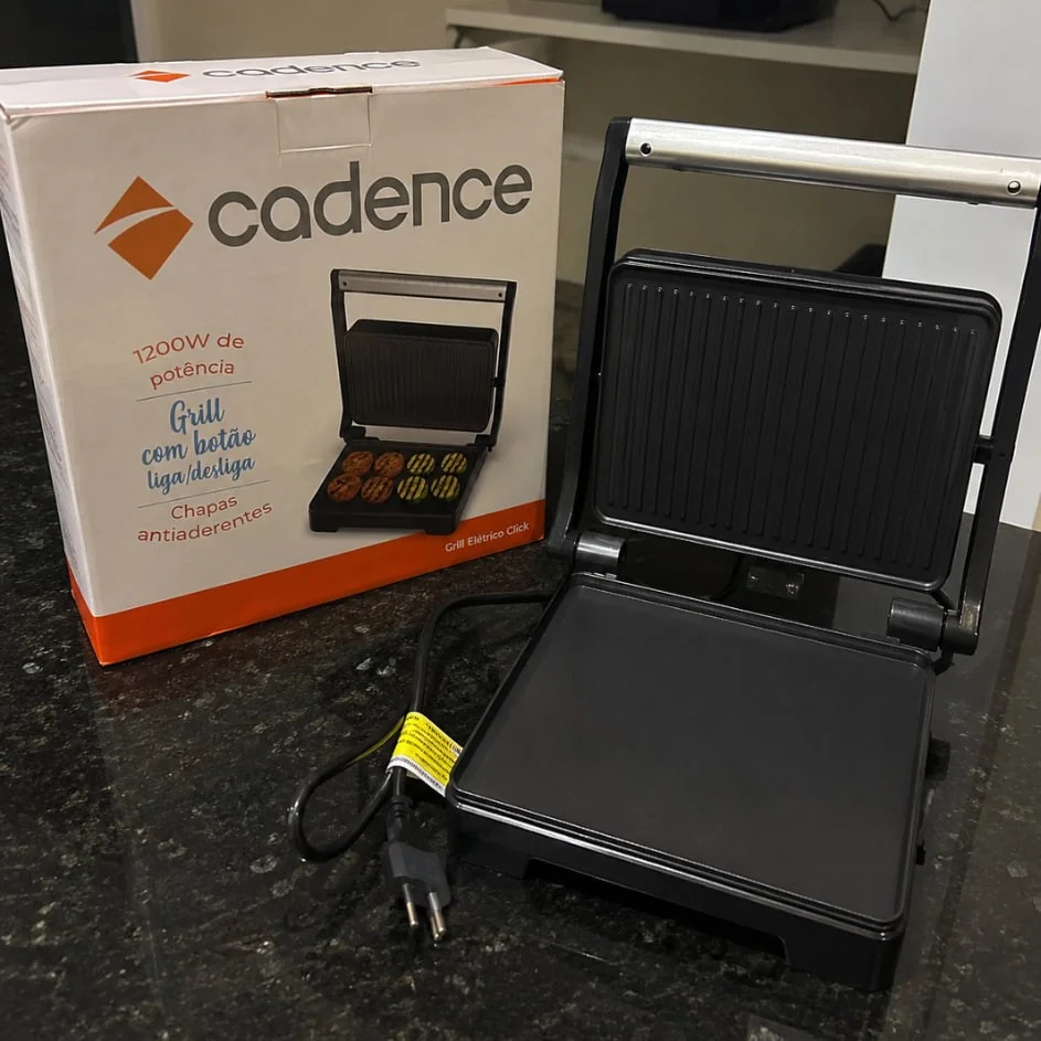 Grill Elétrico Cadence Click, 1200w, Grl200, 127v Prateado 220v