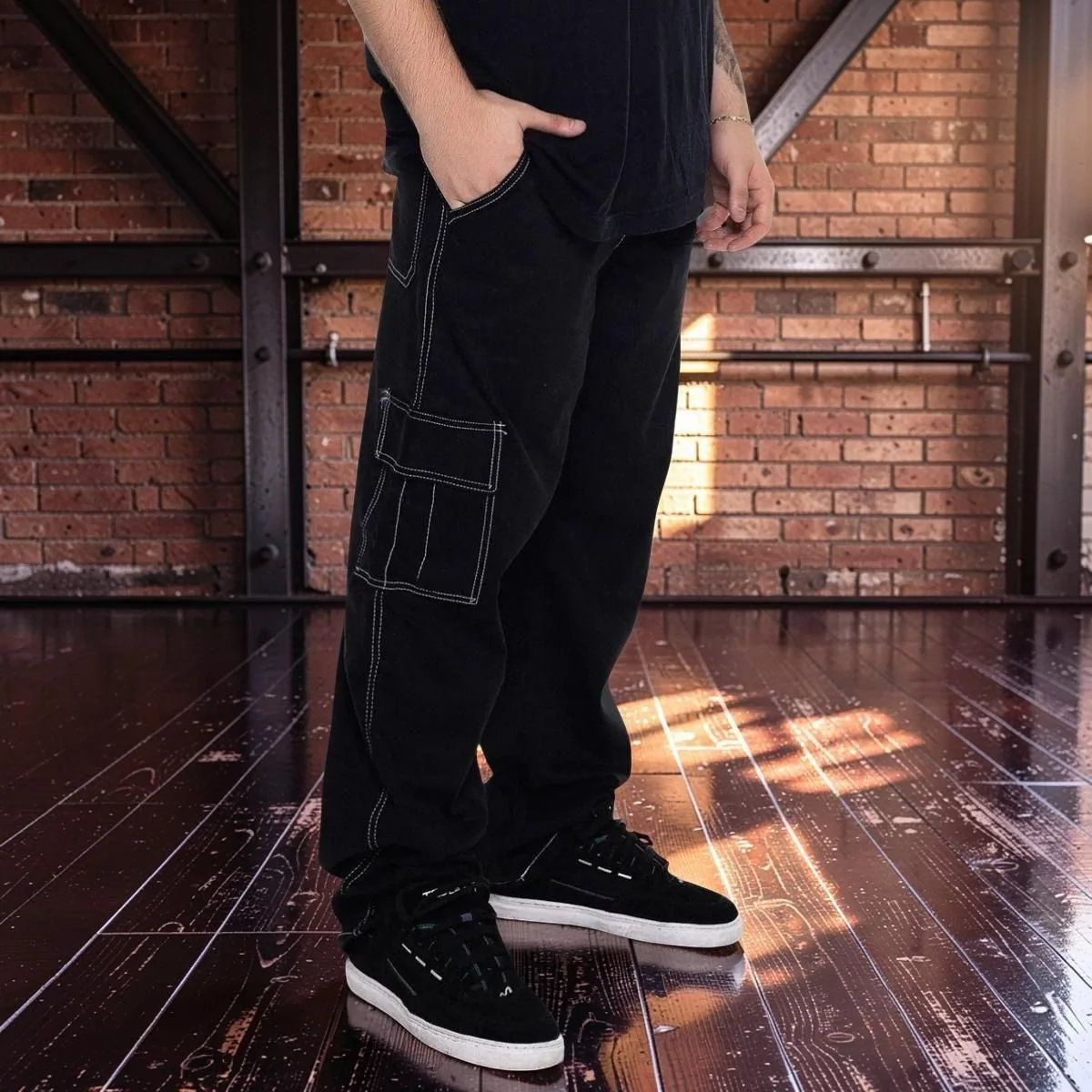 Calça Cargo Sarja 100% Algodão