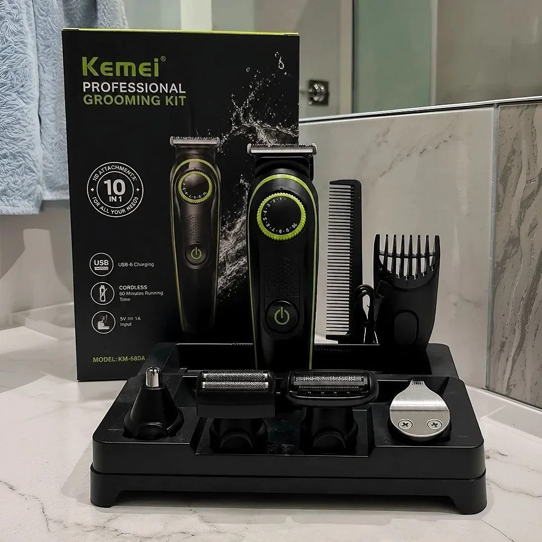 Máquina Kemei Barbeador Acabamento B-max Bmc036 5 Em 1 127/220v