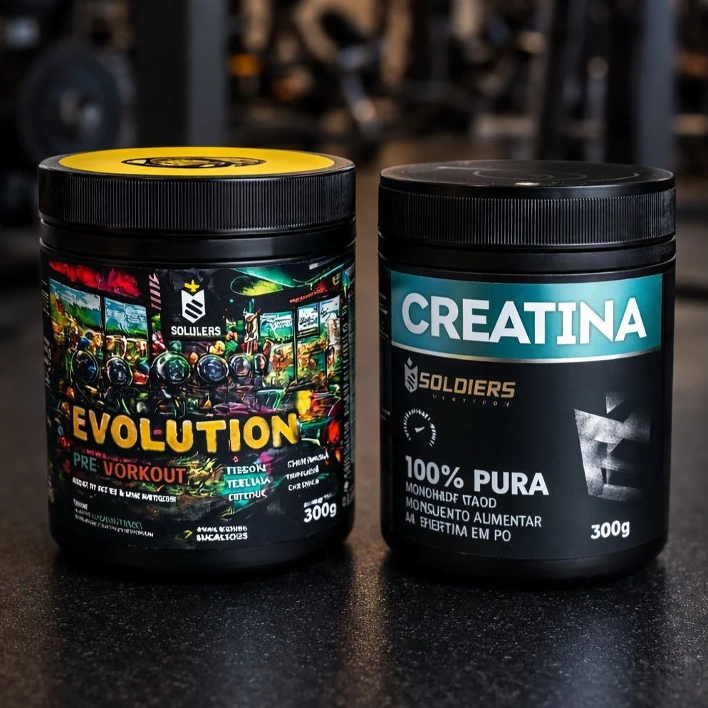 Kit Creatina 300g + Pré-treino Evolution 300g Soldiers