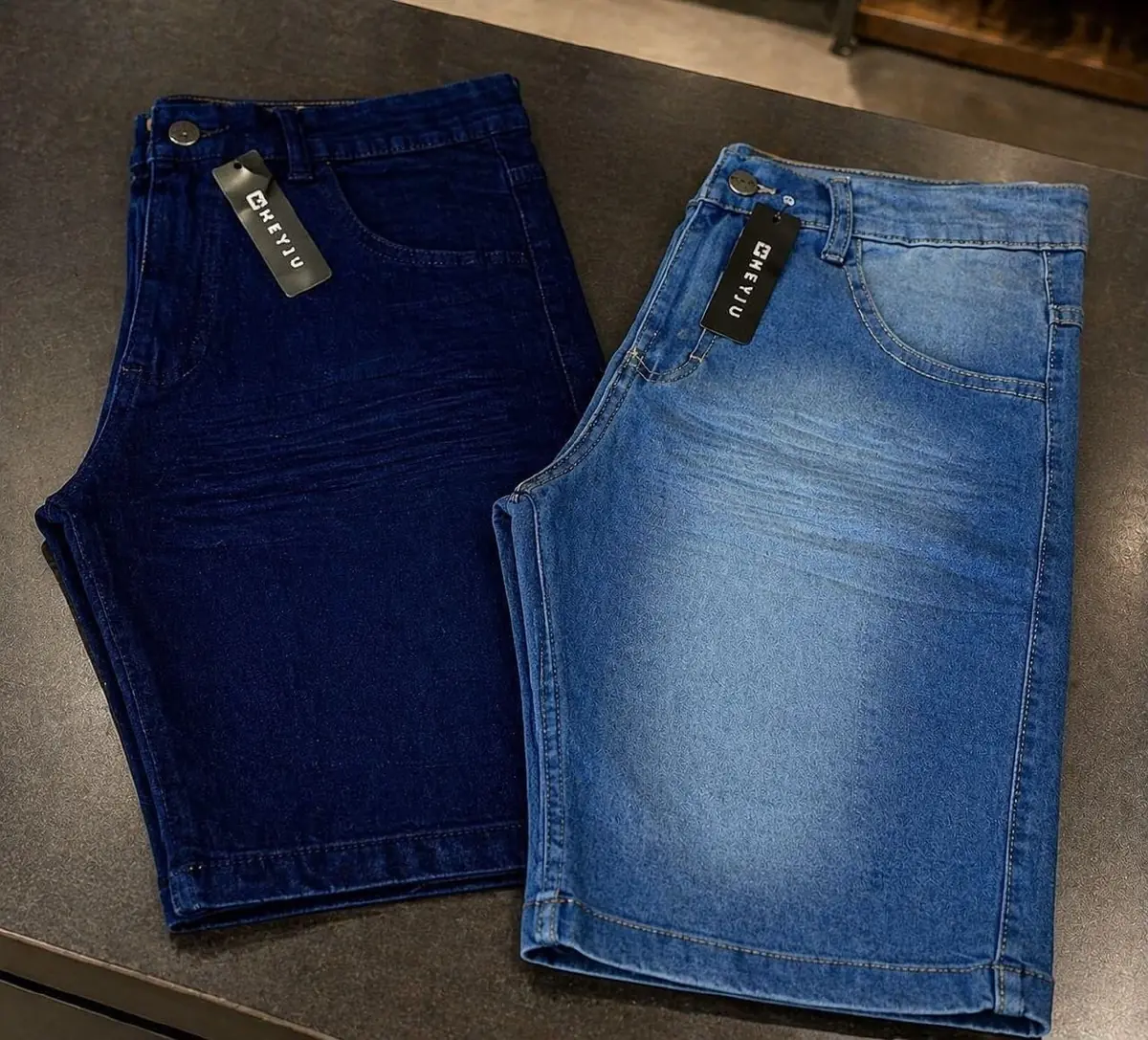 Kit 2 Bermudas Masculinas Jeans C\ Lycra Slim Fit