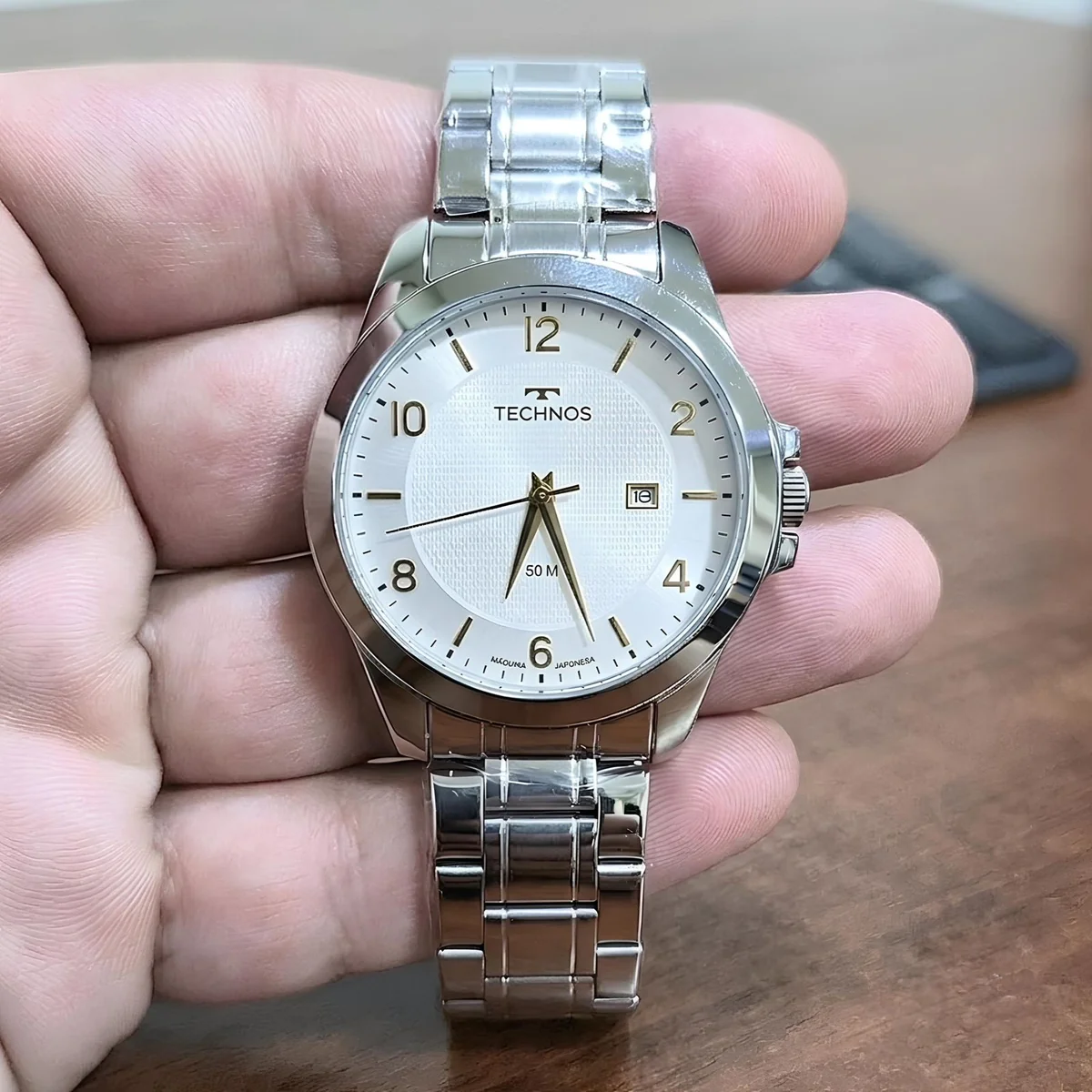 Relógio Technos Masculino Steel Prata Quartz