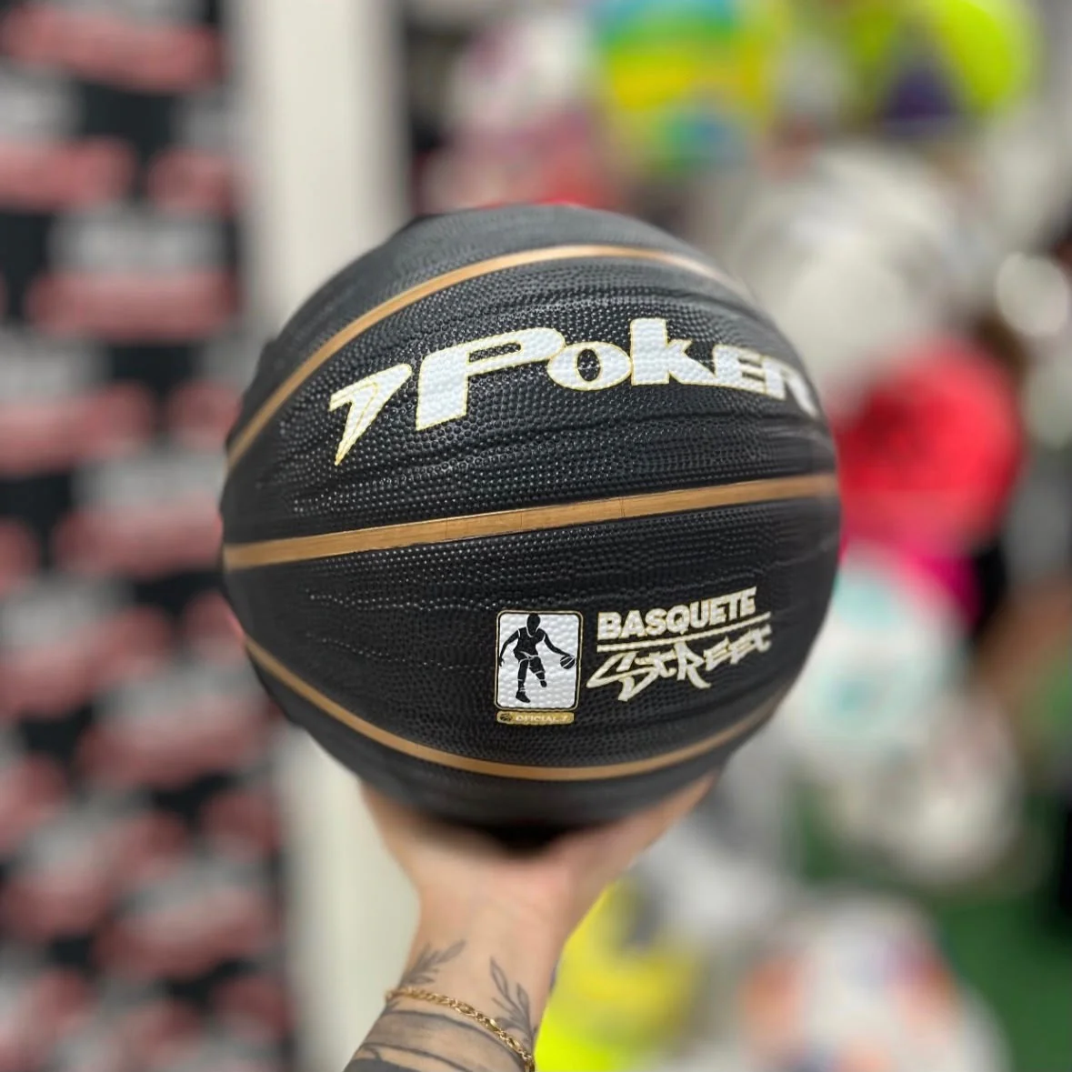 Bola Basquete N°7 Preto Dourado