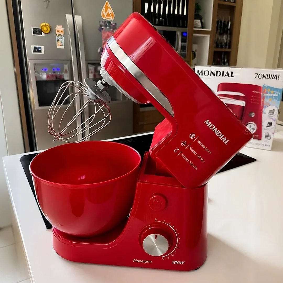 Batedeira Planetária Bp-03-r 12 Velocidades 700w Mondial Vermelho 127v