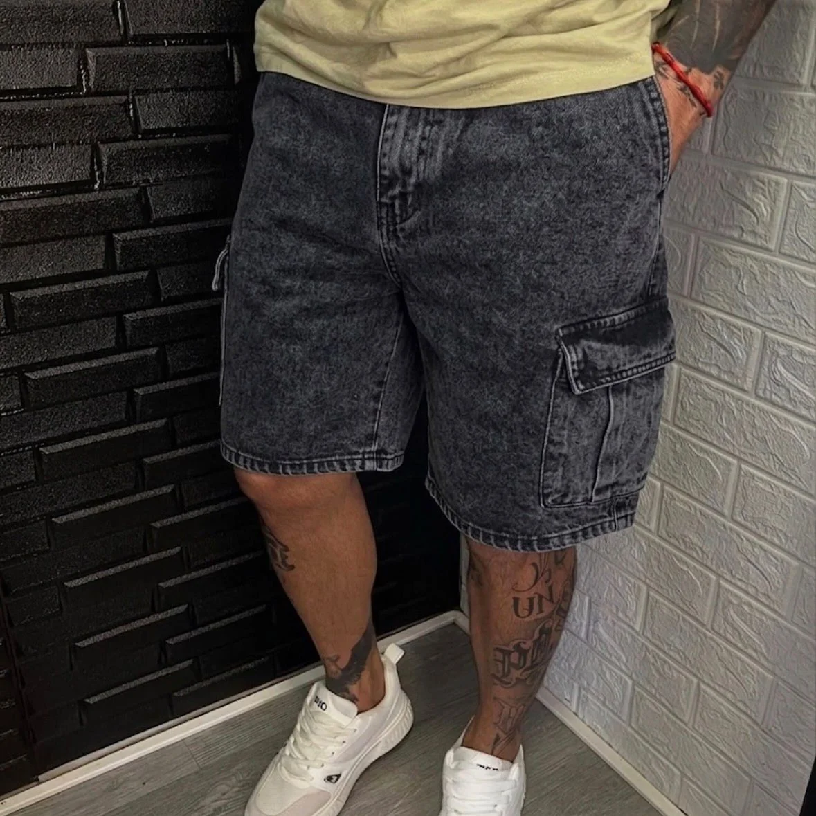 Shorts Jeans Cargo Estonado