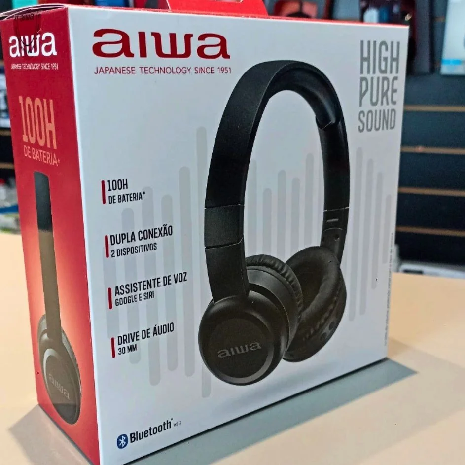 Fone De Ouvido Headphone Aiwa Aws-hp-03-b Bluetooth