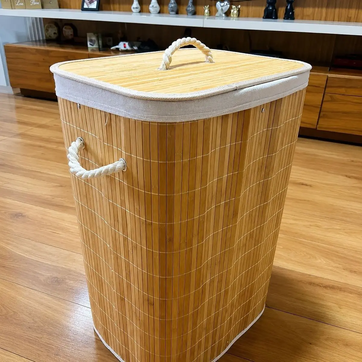 Cesto De Roupas De Bambu 70L Yikasa