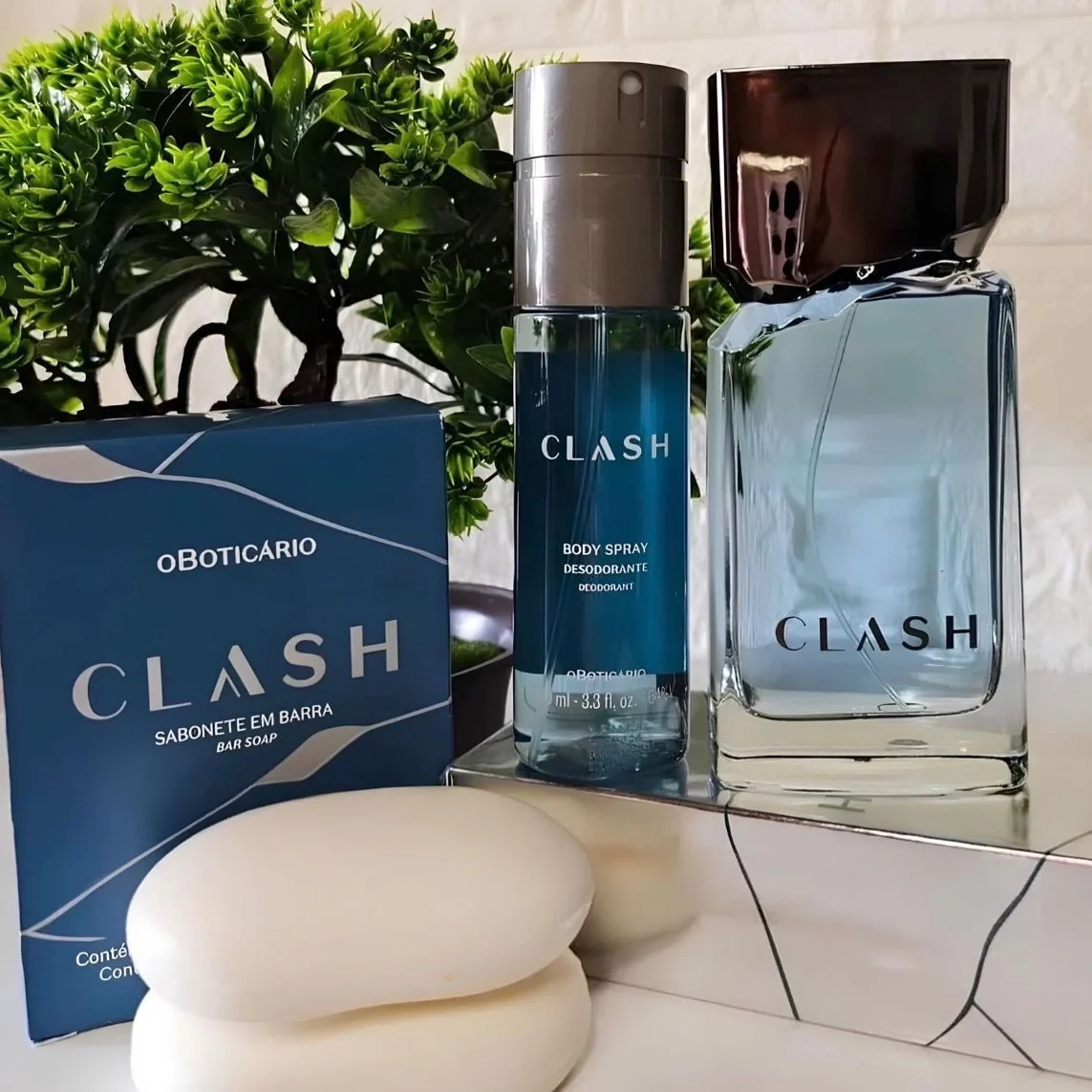 Combo Clash: Colônia 100ml Sabonete Em Barra 2x80g Body Spray 100ml