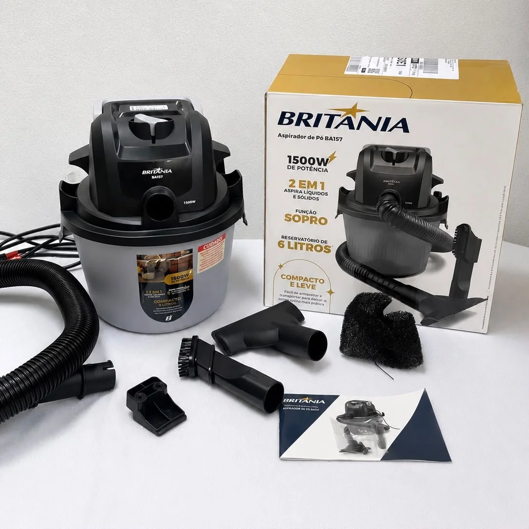 Aspirador De Pó E Água Britânia 6L 1500w Bas71 127v