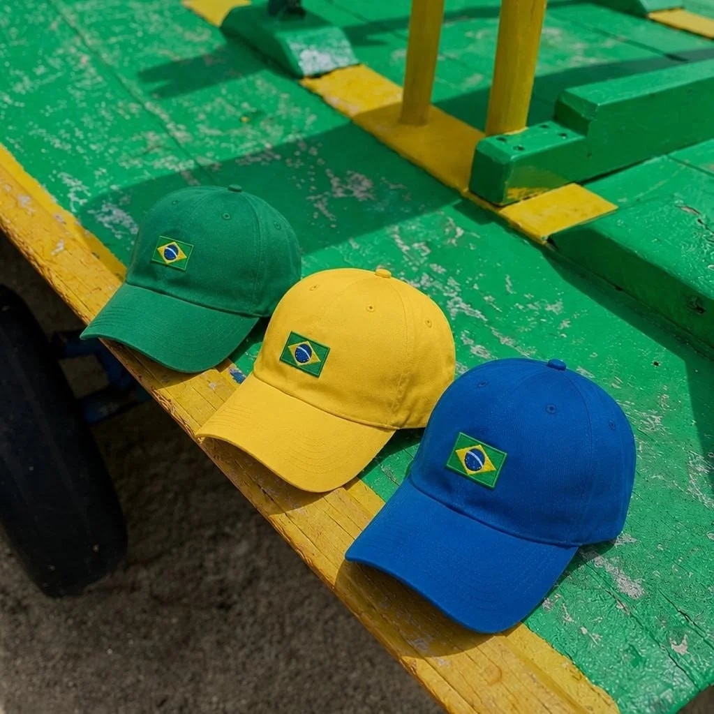 Kit 3 Bonés Brasil Bandeirinha Unissex