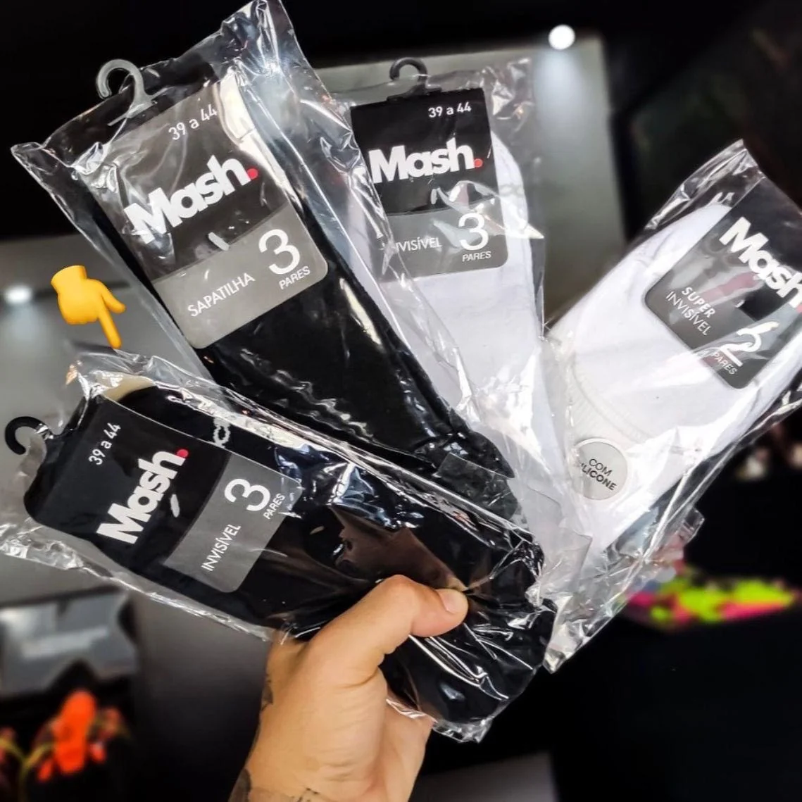 Kit 12 Pares Meias Soquete Mash Sapatilha Invisível Unissex