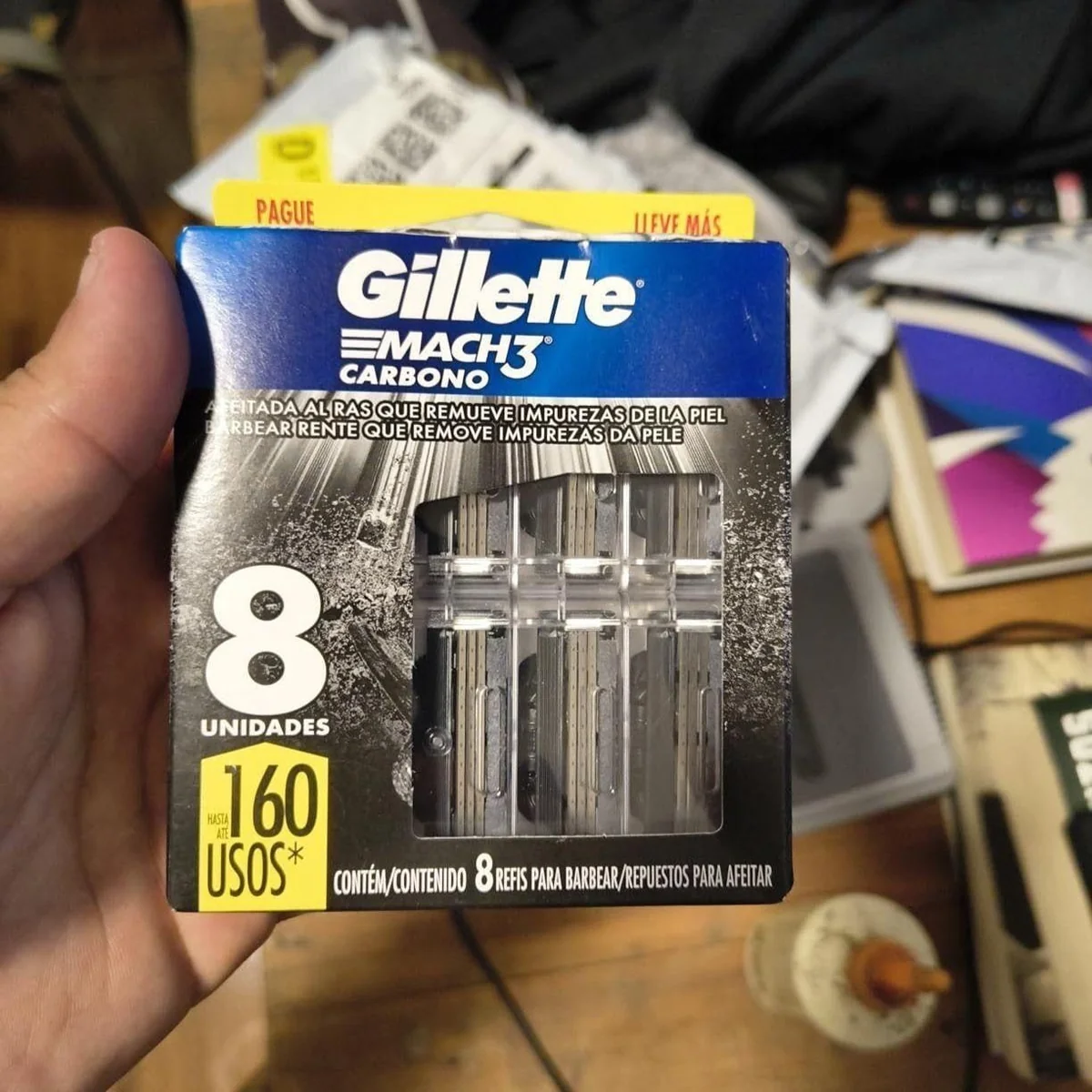 Gillette Mach3 Carbono Carga 8 Unidades