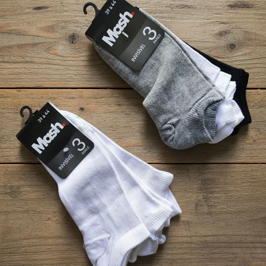 Kit Meia Invisível Mash 10 Pares Algodão