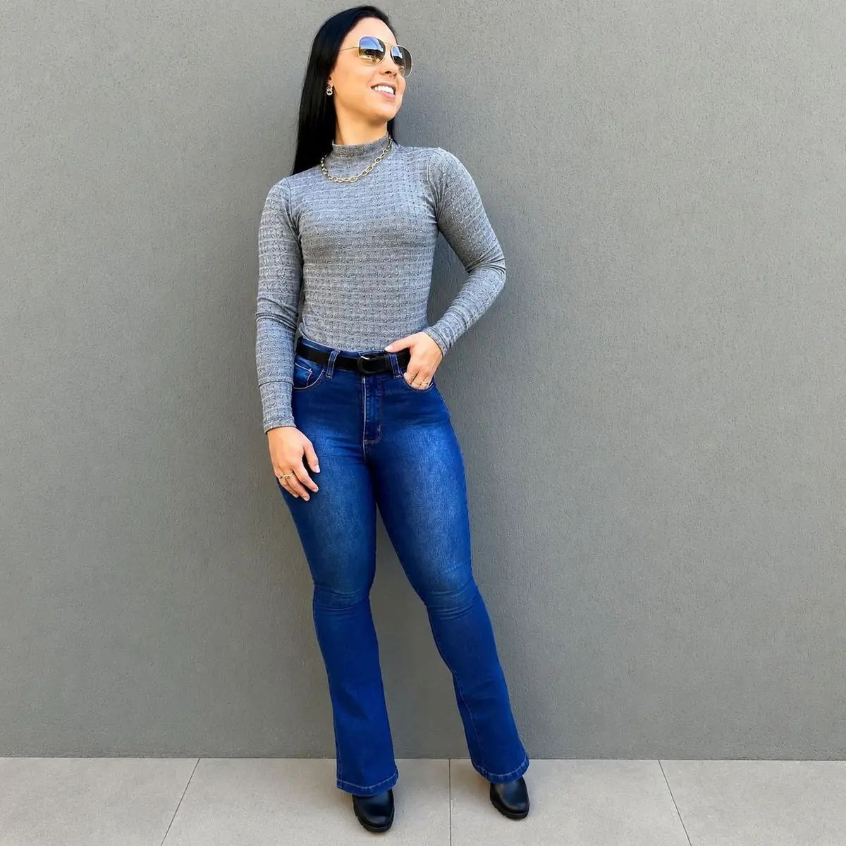 Calça Jeans Flare
