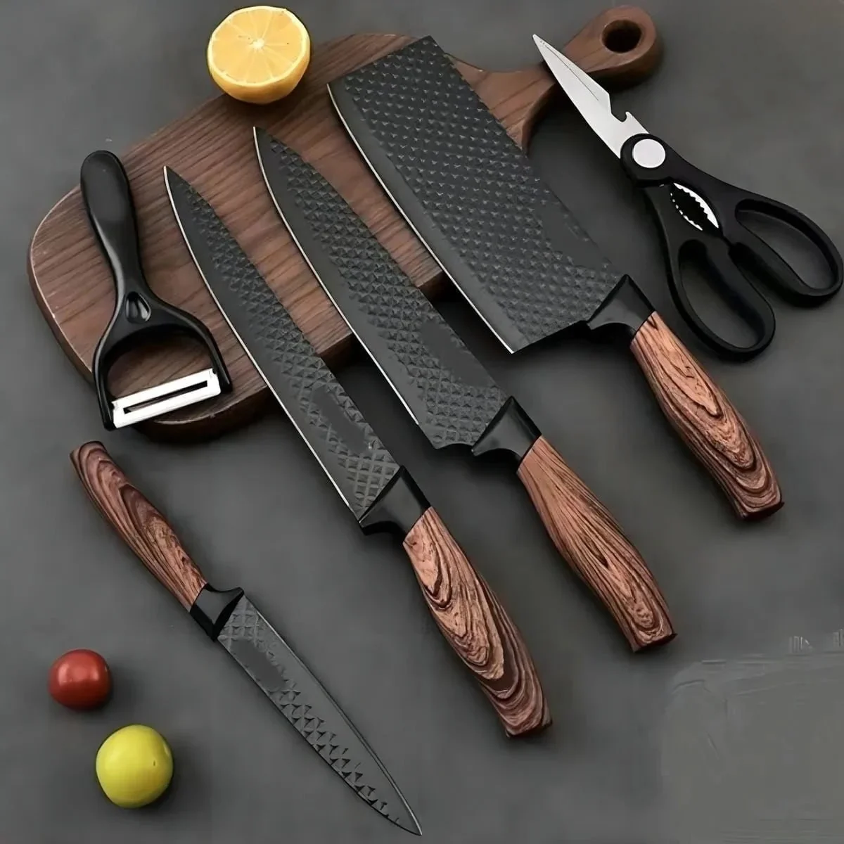 Kit Jogo De Facas Inox Corte Afiado Antiaderente