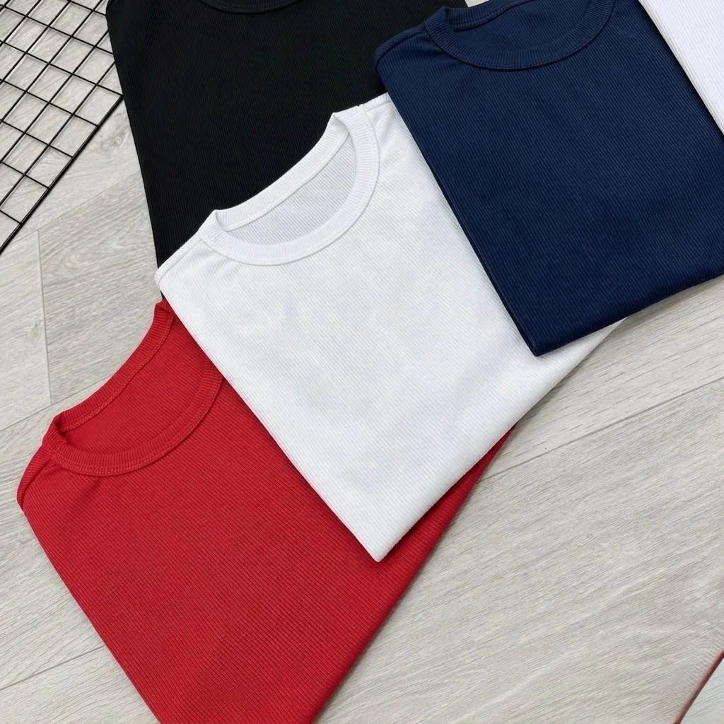 Kit 4 Camisetas Canelada Ribana
