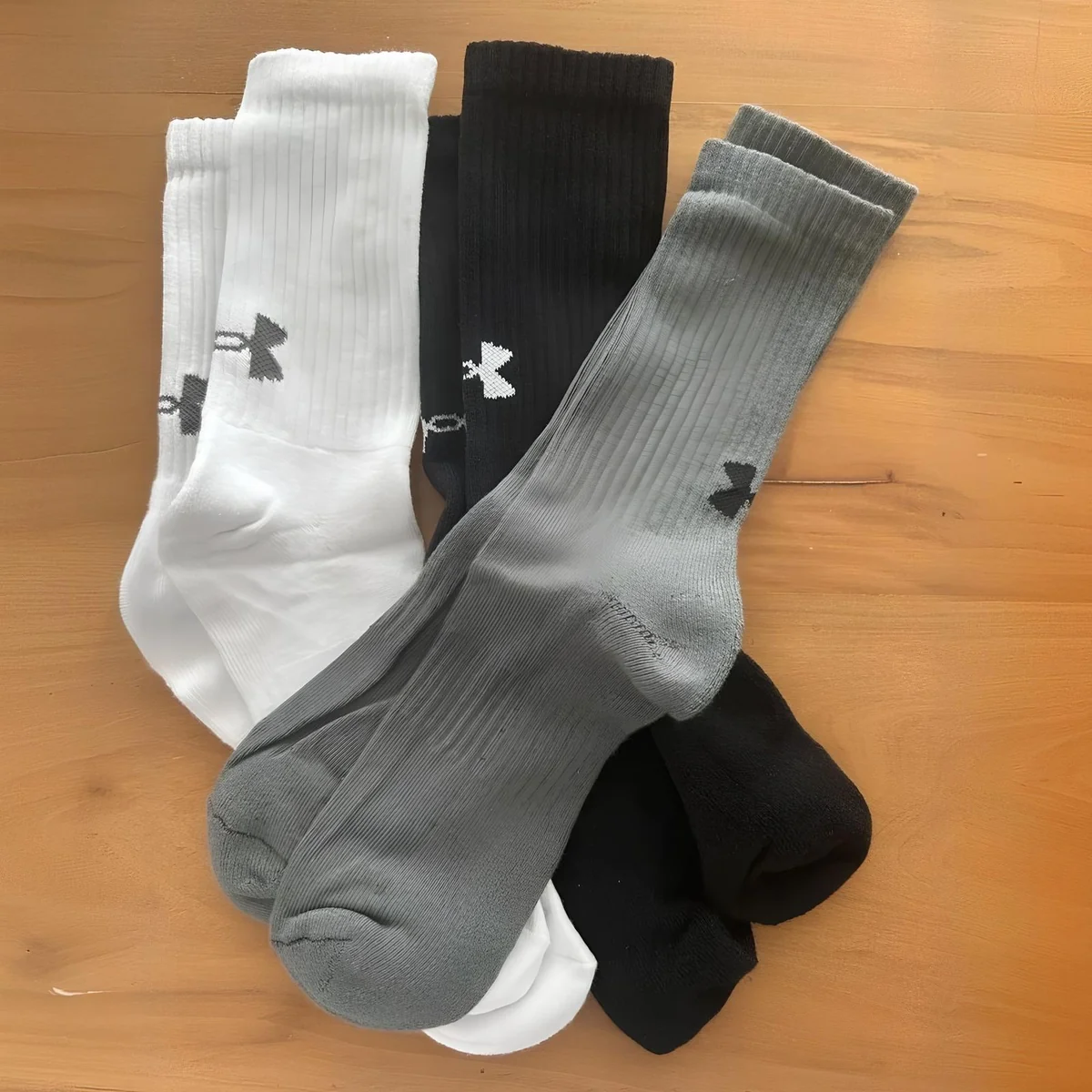 Kit 6 Pares Meias Cano Alto Core Algodão Under Armour