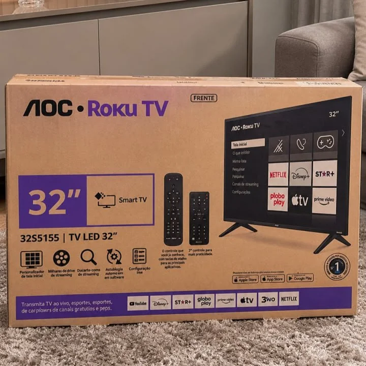 Smart Tv Aoc Dled 32 Wi-fi Roku Tv Quad Core 32s5155/78g
