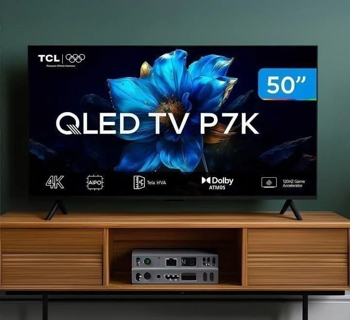 Smart Tv Tcl 50 Polegadas Qled 4k P7k Wifi Bluetooth Google Tv Hdr10+ Dolby Atmos Dolby Vision 50p7k