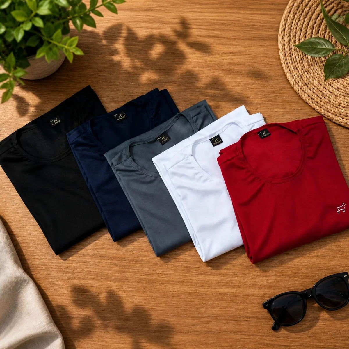 Kit 5 Camisetas Parvori Dry Fit Academia Esportes - Slim Fit