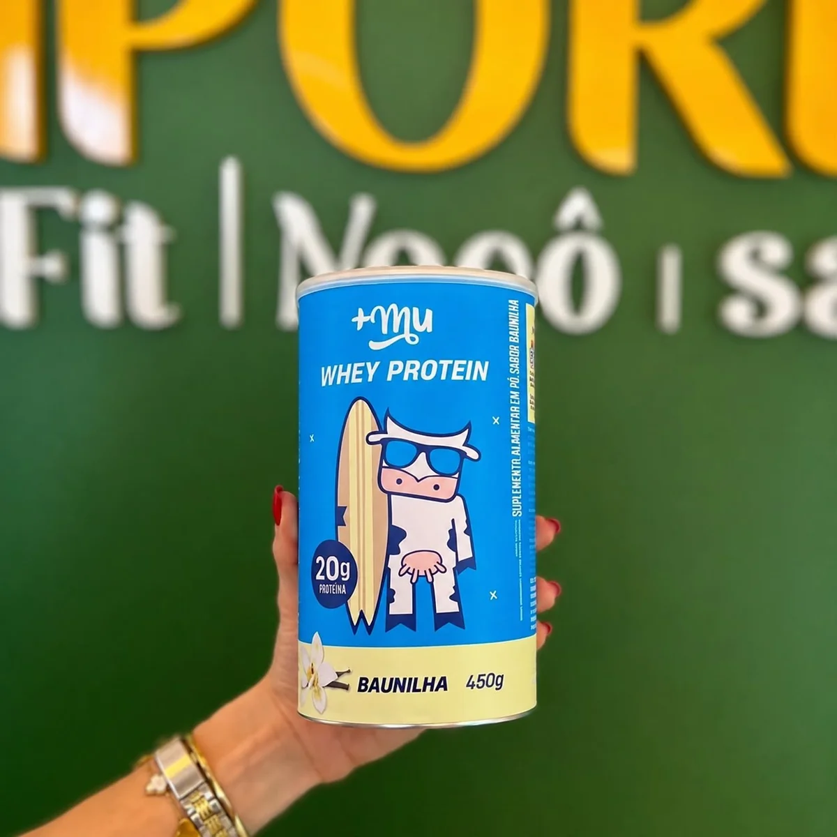 +Mu Pote Whey Concentrado Sabor Baunilha - 450g