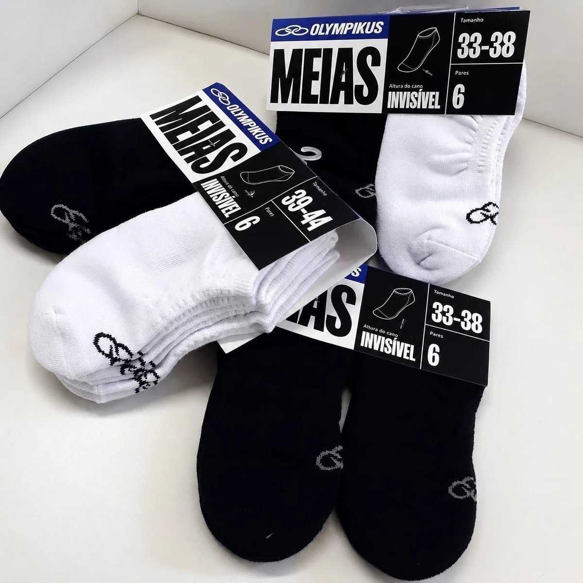 Kit 6 Pares Meia Invisível Olympikus