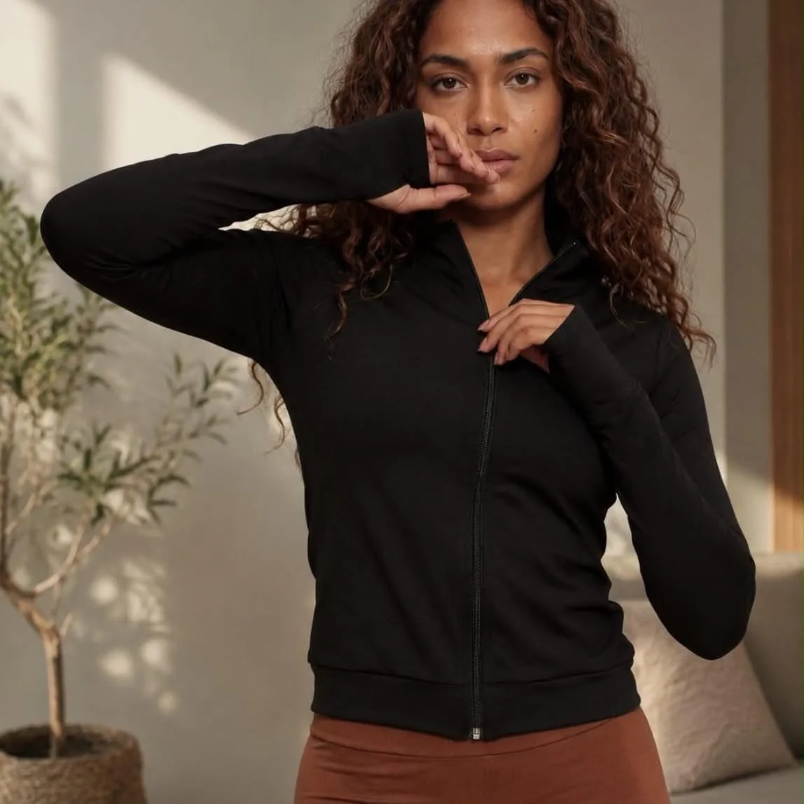 Casaquinho Fitness Feminino Com Ziper